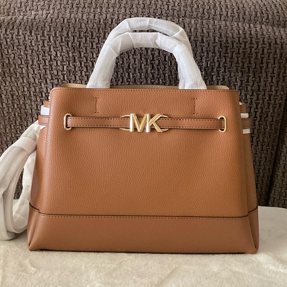 FINAL PRICE‼️ NWT Michael Kors Reed Leather Belted Large Satchel - Picture 4 of 16